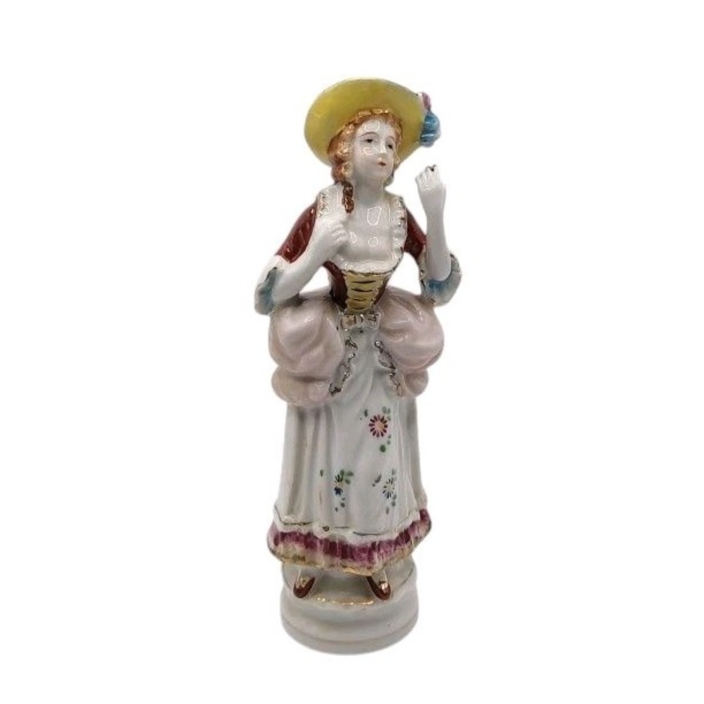 Vintage Fern Victorian Lady Figurine with Dress and Hat Hand Painted‎ Japan SEE